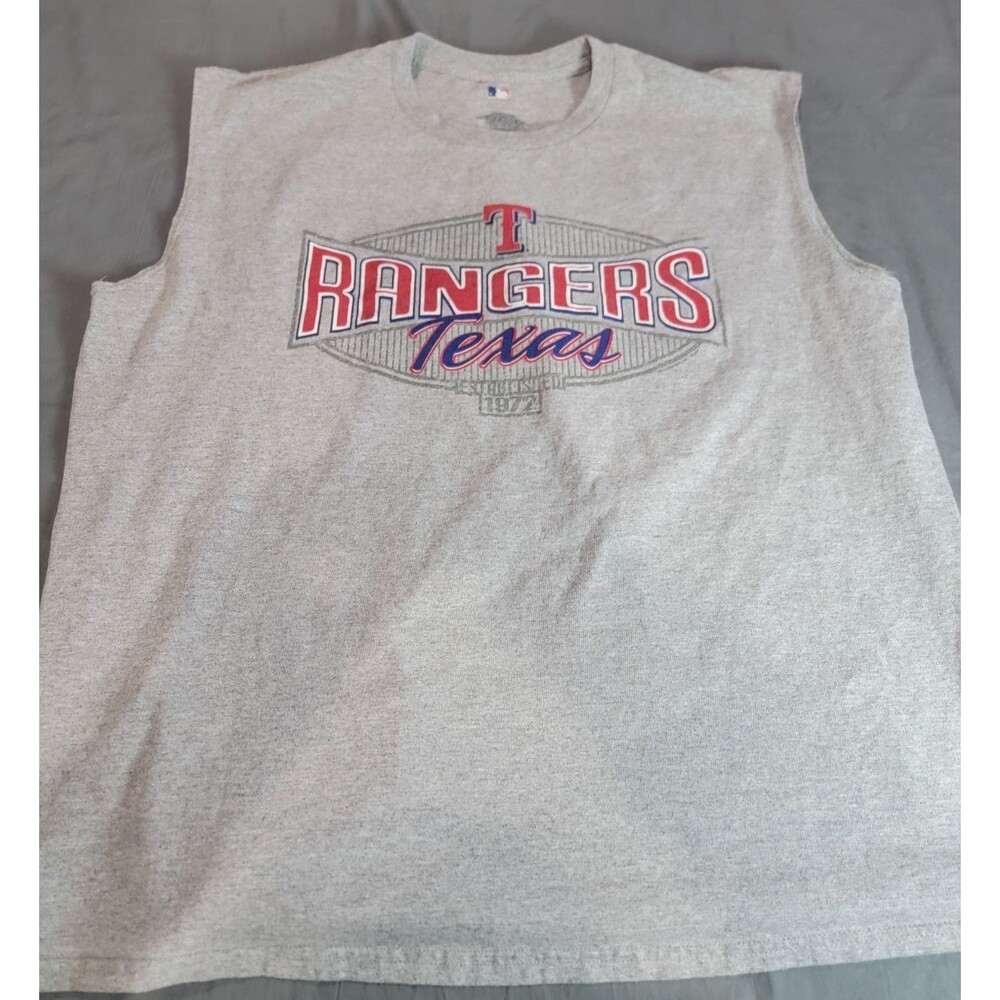 NFL Texas Rangers MLB Sleeveless Cutoff Shirt 3XL